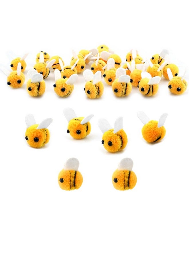 SaktopDeco 28 PCS Felt Bees Wool Felt for Crafts Mini Bee Plush Decor for Bee Gender Reveal Decorations Clothing Hat Gift DIY Crafts - Image 1
