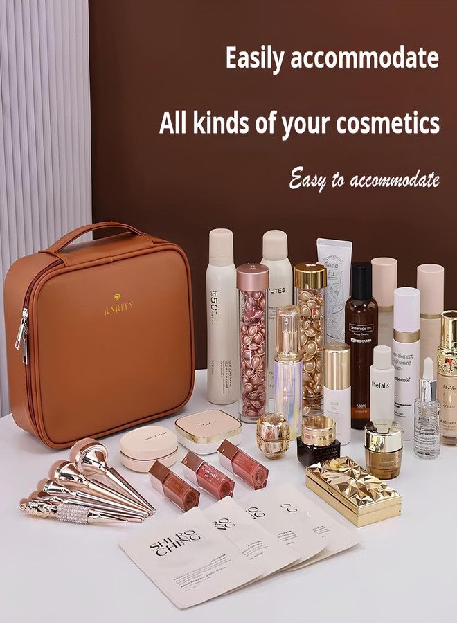 Luxury Makeup Bag for Women Travel Organizer Cosmetic Pouch Waterproof Toiletry Bag Large Capacity Elegant Design - Image 3