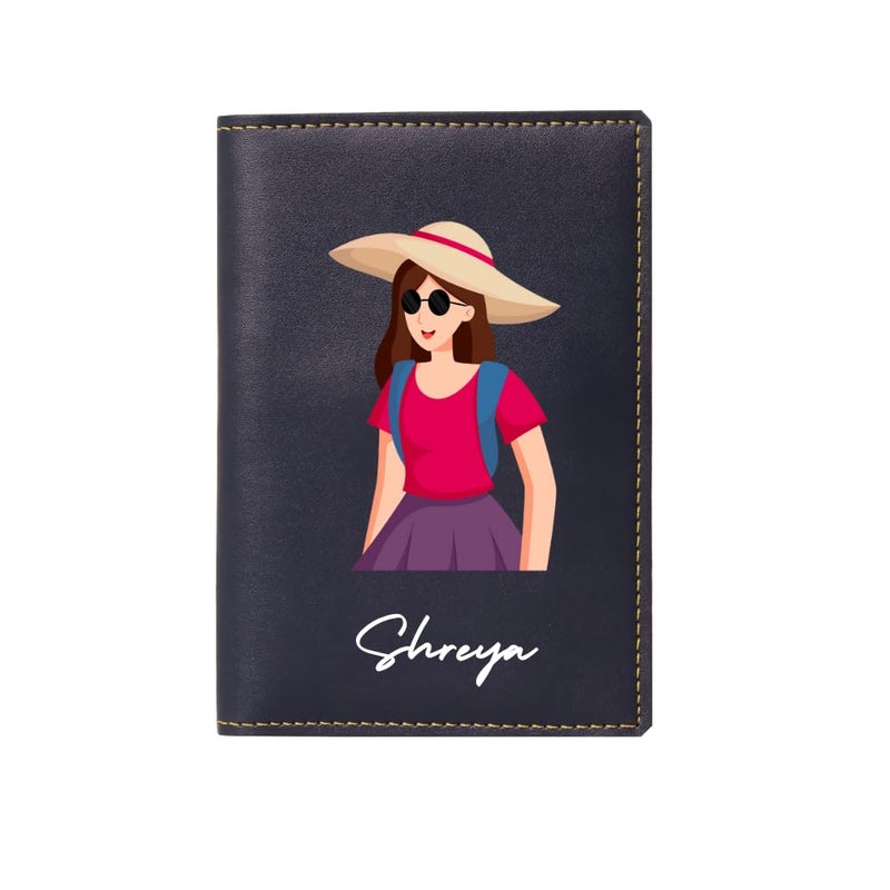 THE CUSTOMISED GIFT Unisex Passport Cover for Men & Women | Printed, Classy & Stylish | Vegan Leather Passport Cover for Travel (UV Blue) - Image 3