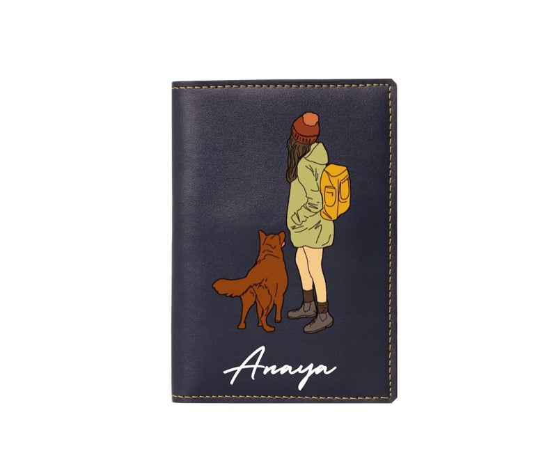 THE CUSTOMISED GIFT Unisex Passport Cover for Men & Women | Printed, Classy & Stylish | Vegan Leather Passport Cover for Travel (UV Blue) - Image 1