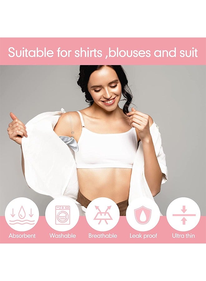 MVAQKLM 4 أزواج من وسادات العرق تحت الإبط قابلة لإعادة الاستخدام واقيات امتصاص العرق قابلة للغسل وسادات العرق الإبط مع حزام الكتف أسفل الذراع واقيات العرق للنساء تنفس ماصة العرق الحراس للنساء والرجال - Image 3