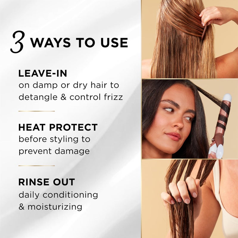 Pantene Miracle Rescue 3 in 1 Leave In Conditioner, Rinse off Conditioner, Heat Protectant for Hair, Detangler, Anti Frizz, Moisturizing, For All Hair Types, Safe for Color Treated Hair, 6.0 fl oz - Image 4