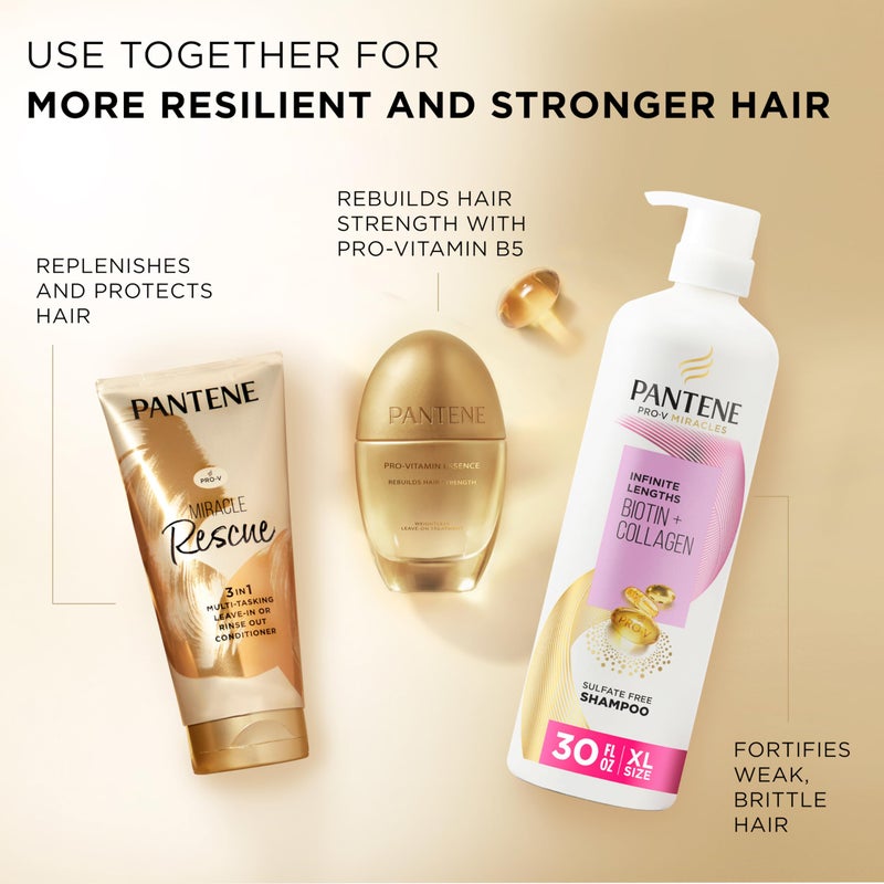 Pantene Miracle Rescue 3 in 1 Leave In Conditioner, Rinse off Conditioner, Heat Protectant for Hair, Detangler, Anti Frizz, Moisturizing, For All Hair Types, Safe for Color Treated Hair, 6.0 fl oz - Image 5