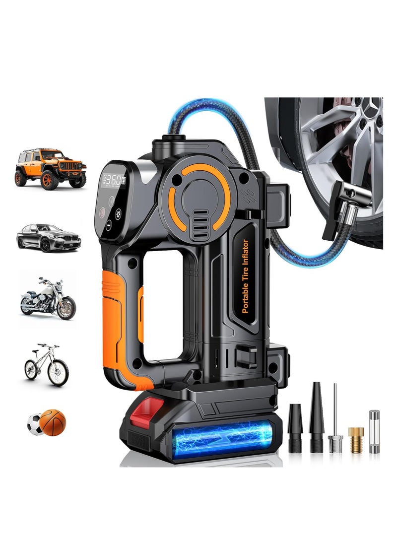 ZLH HITY Tire Inflator Portable Air Compressor - Tire Pump Rechargeable 21V Battery, Digital Cordless Air Pump 160 PSI Automatic Tire Inflator 4+N Smart Mode & Gauge Screen, Handheld Air Compressor for Car  - Image 1