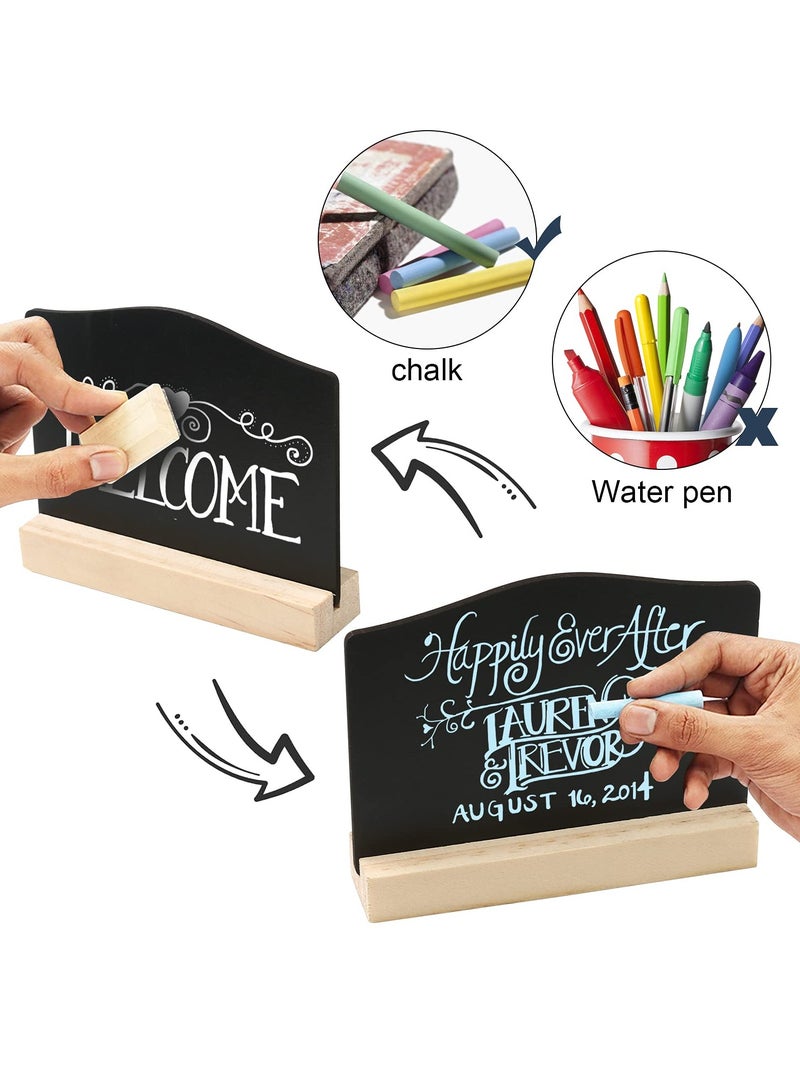 Mini Chalkboard, 6 Pieces 3.93 x 3.26 Square Double Sided Message Board with Bracket Holder Food Goods Name Marker Cards for Graduation Masquerade Party Birthday Party Wedding Kitchen Shop - Image 3