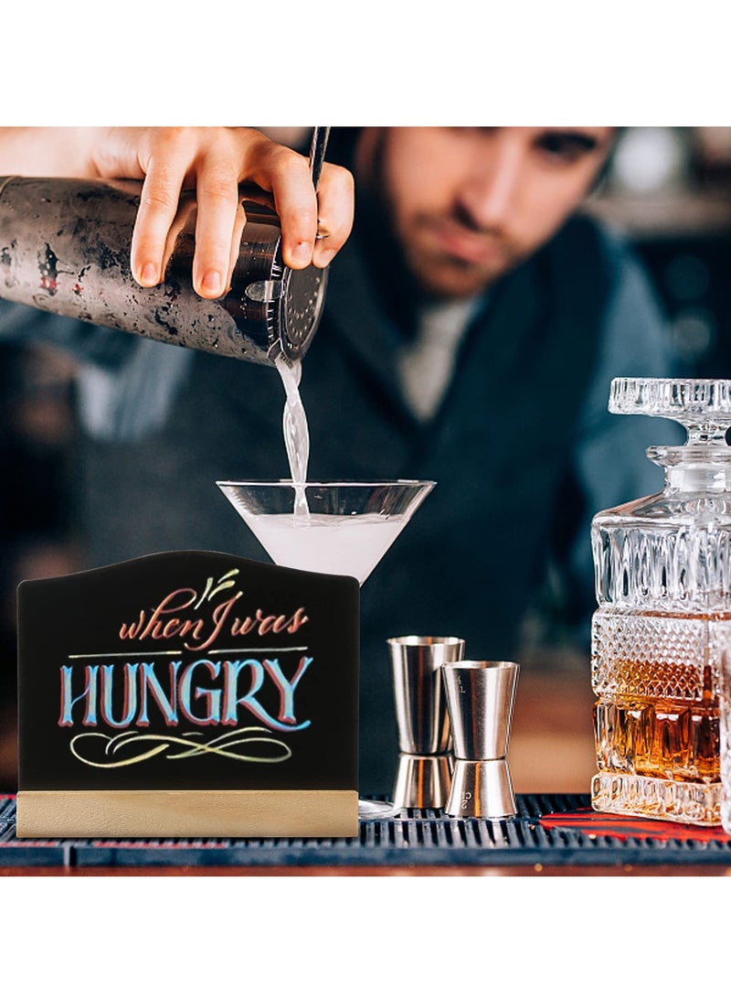 Mini Chalkboard, 6 Pieces 3.93 x 3.26 Square Double Sided Message Board with Bracket Holder Food Goods Name Marker Cards for Graduation Masquerade Party Birthday Party Wedding Kitchen Shop - Image 5