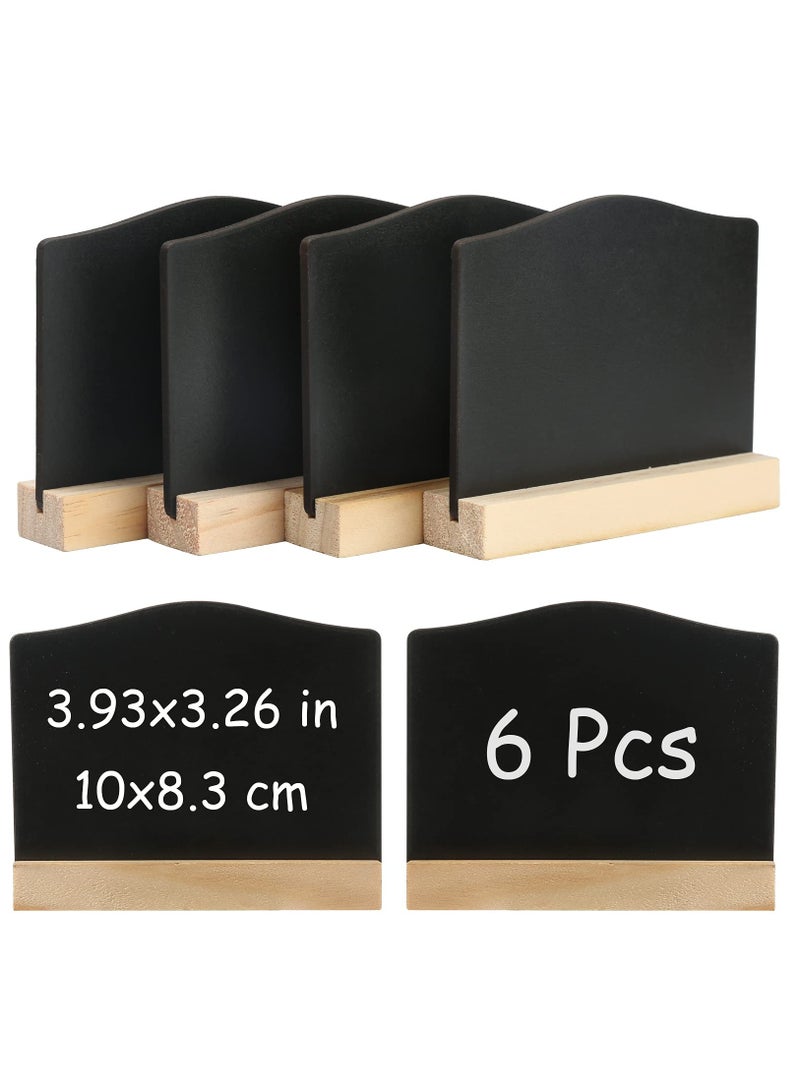 Mini Chalkboard, 6 Pieces 3.93 x 3.26 Square Double Sided Message Board with Bracket Holder Food Goods Name Marker Cards for Graduation Masquerade Party Birthday Party Wedding Kitchen Shop - Image 1