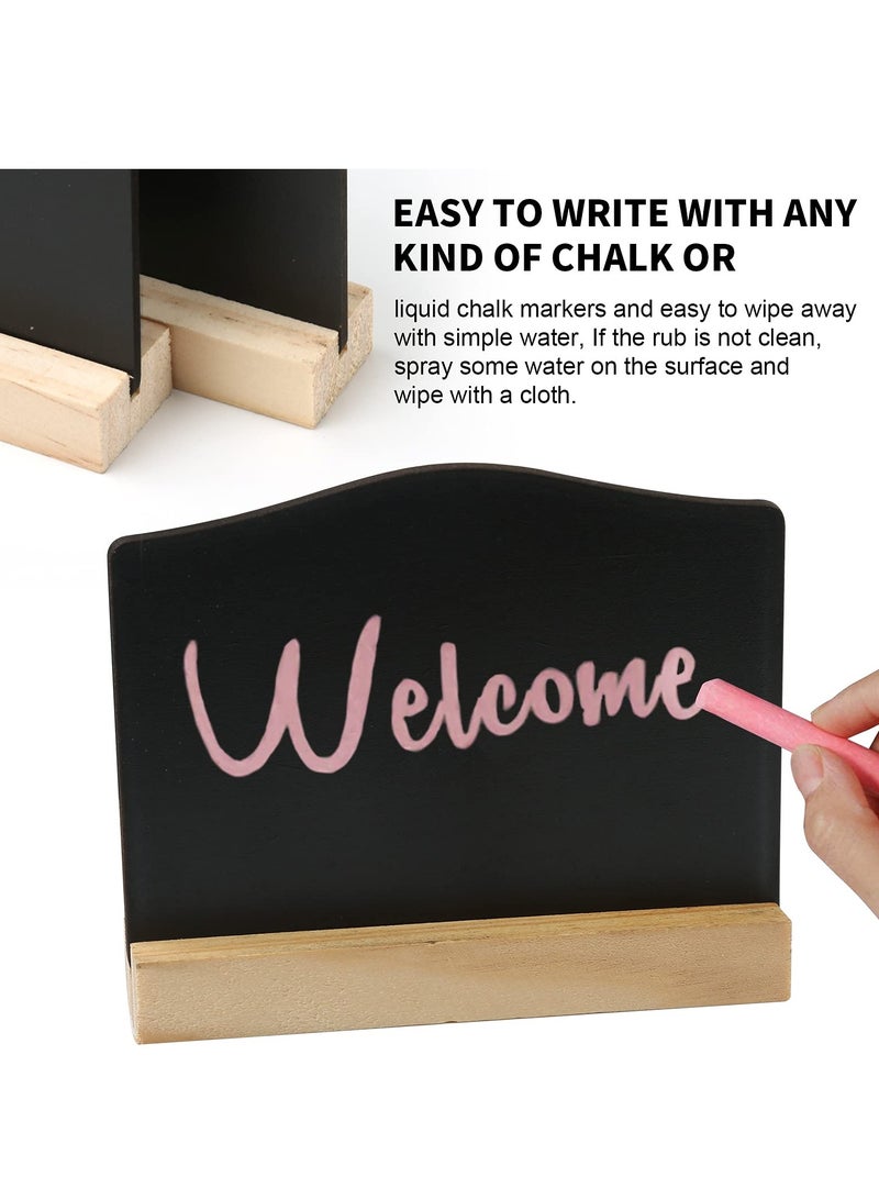 Mini Chalkboard, 6 Pieces 3.93 x 3.26 Square Double Sided Message Board with Bracket Holder Food Goods Name Marker Cards for Graduation Masquerade Party Birthday Party Wedding Kitchen Shop - Image 4