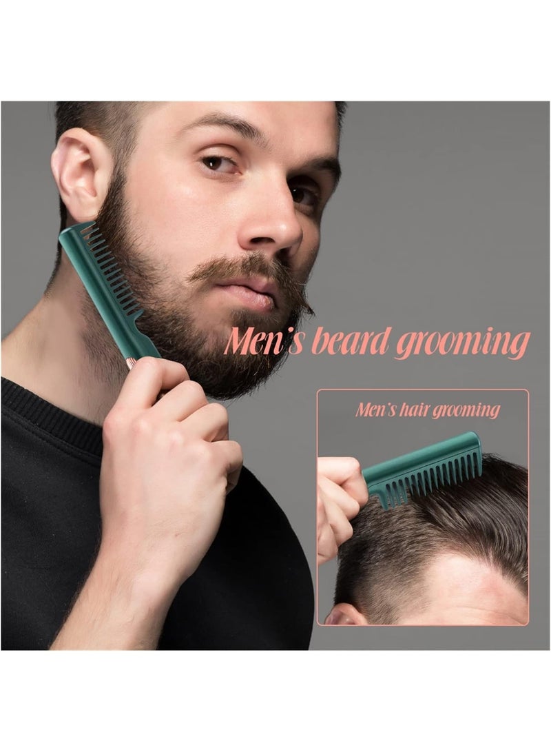 Hair Straightener, Professional Electric Heat Comb Ceramic for Hair Styling, USB rechargeable Fast Heating Hair Straightening Comb, for All Hair Types, Mini Portable Heated Comb (Green)