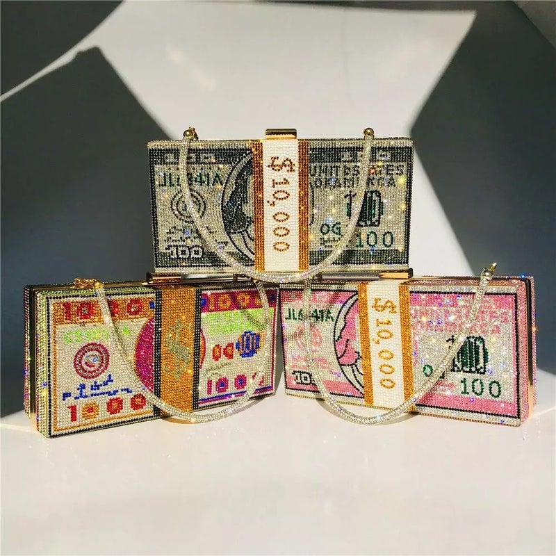 Henida Factory Straight Arch Full Diamond Dollar Dollar Bag Evening Bag Ladies Clutch Bag Clutch - Image 3