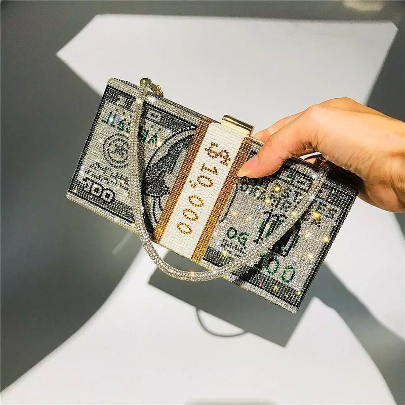 Henida Factory Straight Arch Full Diamond Dollar Dollar Bag Evening Bag Ladies Clutch Bag Clutch - Image 4