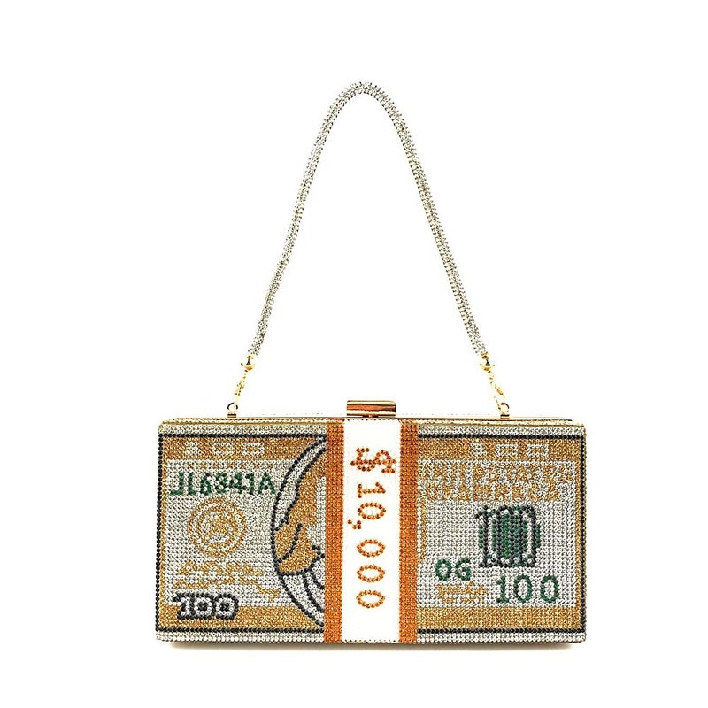 Henida Factory Straight Arch Full Diamond Dollar Dollar Bag Evening Bag Ladies Clutch Bag Clutch - Image 1