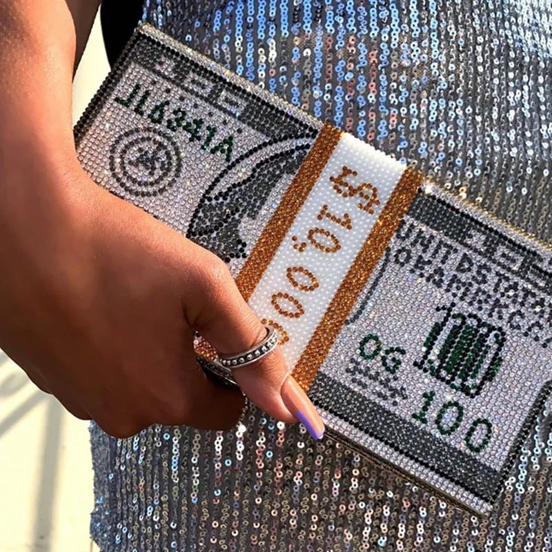 Henida Factory Straight Arch Full Diamond Dollar Dollar Bag Evening Bag Ladies Clutch Bag Clutch - Image 5
