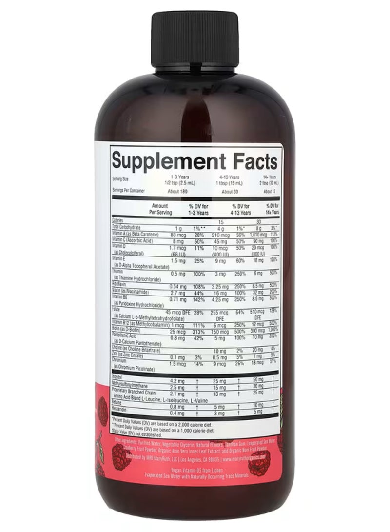 MaryRuth's, Liquid Morning Multivitamin, Raspberry, 15.22 fl oz (450 ml) - Image 2