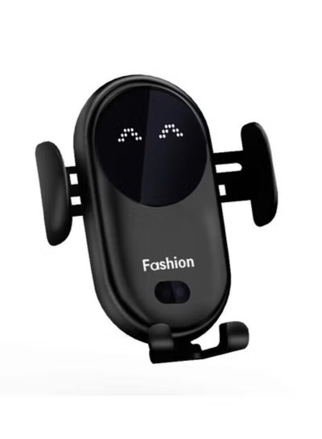 GULFLINK S11 Smart Infrared Automatic Induction Mobile Phone Holder Car Mobile Phone Charging Case Wireless Charger Car Holder- Black - Image 1