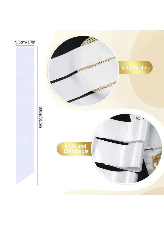 Dreamtop 16Pcs Sash Satin Sash White Blank Sash Blank Sashes for Pageants Senior Sash 2024 White Sash for Beauty Pageant  - Image 2