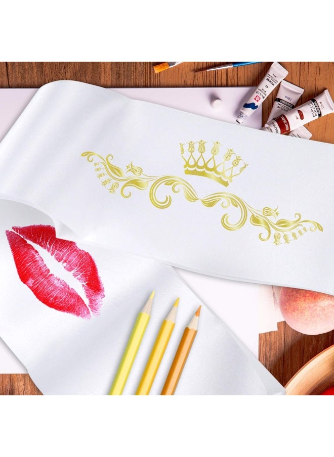 Dreamtop 16Pcs Sash Satin Sash White Blank Sash Blank Sashes for Pageants Senior Sash 2024 White Sash for Beauty Pageant  - Image 3