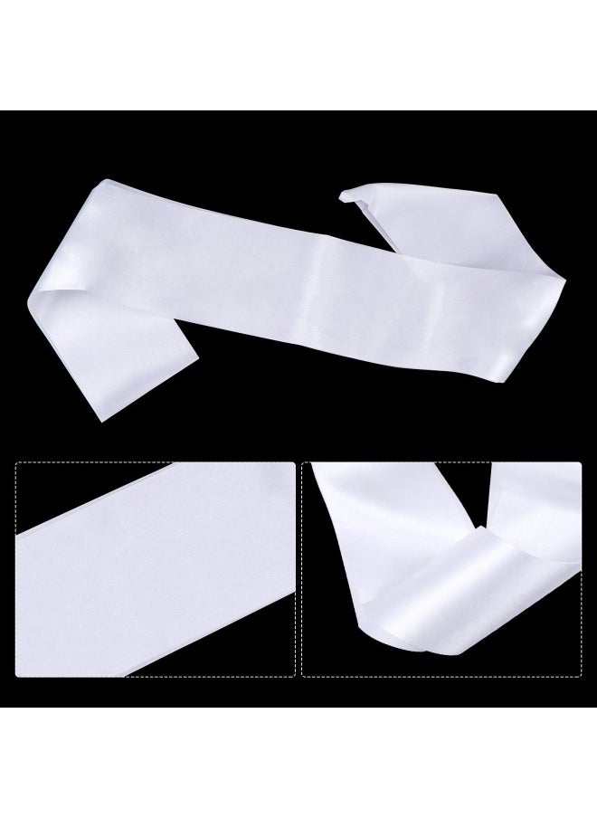 Dreamtop 16Pcs Sash Satin Sash White Blank Sash Blank Sashes for Pageants Senior Sash 2024 White Sash for Beauty Pageant  - Image 4