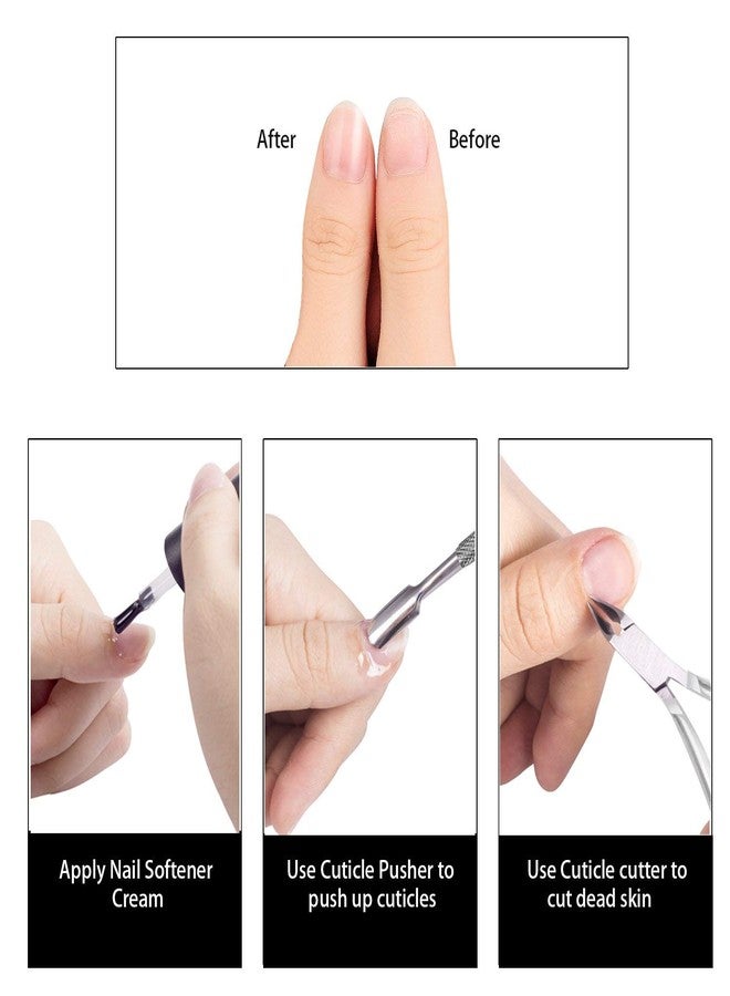 BOLT BEE Cuticle Pusher Cuticle Cutter Set Surgical Grade Stainless Steel Cuticle Trimmer & Cuticle Nipper for Fingernails and Toenails Care Durable Gel Nail Polish Remover Pedicure Manicure Tools - Image 5