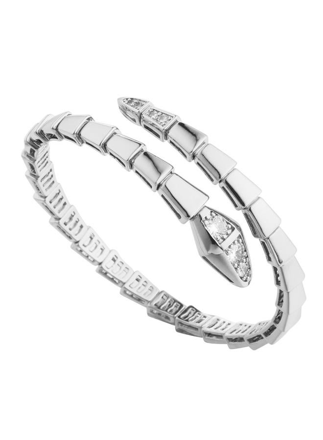 New Spring Snake Bone Bracelet Open Design Open Mouth Snake Elastic Bracelet 8k Gold Silver Optional