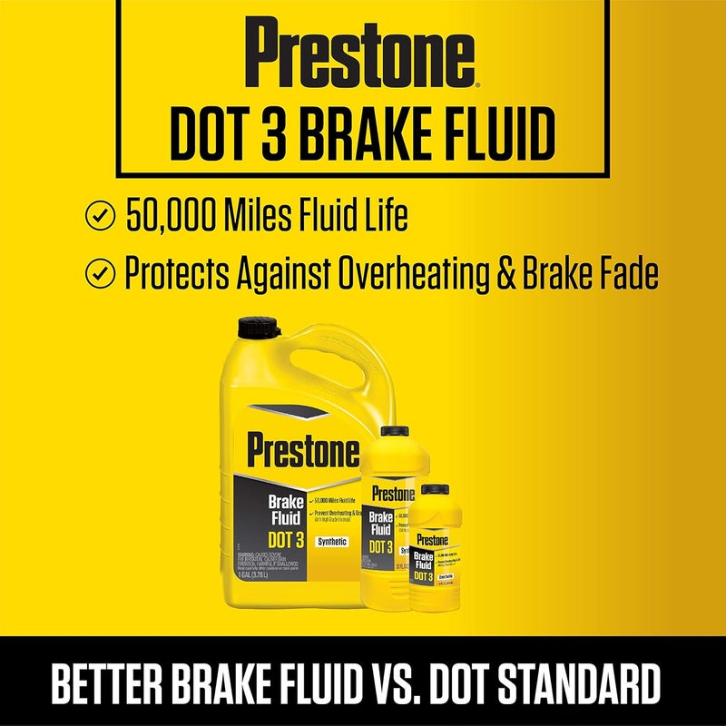 Prestone DOT 3 High Temperature Synthetic Brake Fluid - 32 oz Bottle - Image 3