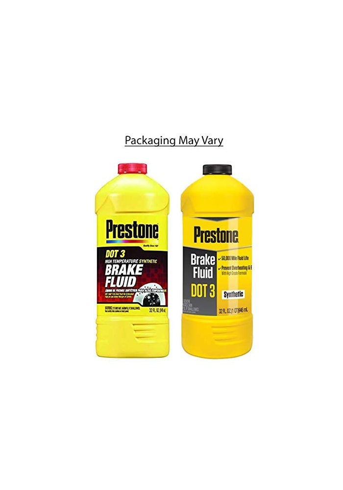 Prestone DOT 3 High Temperature Synthetic Brake Fluid - 32 oz Bottle - Image 2