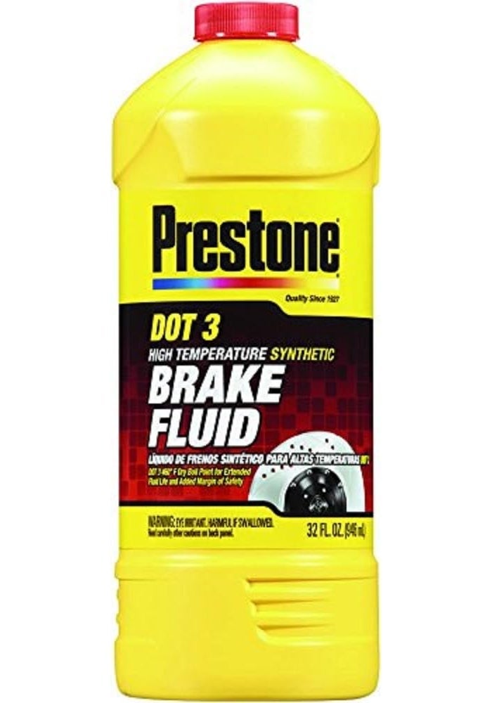 Prestone DOT 3 High Temperature Synthetic Brake Fluid - 32 oz Bottle - Image 1