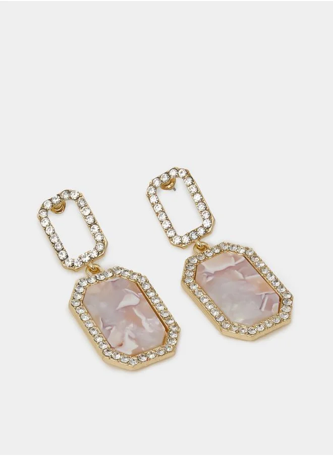 Styli Faux Gem Rhinestone Dangle Earrings