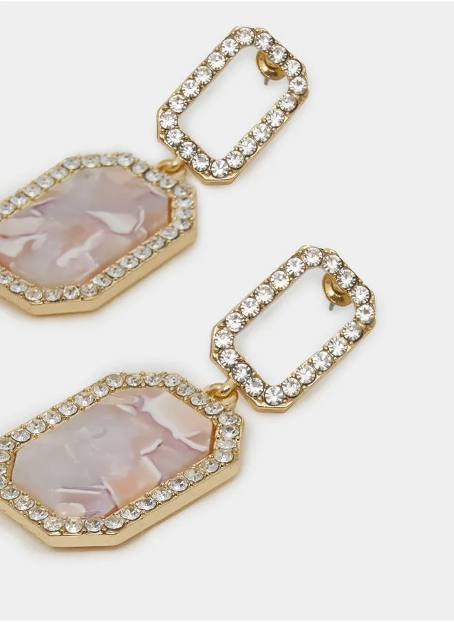 Styli Faux Gem Rhinestone Dangle Earrings