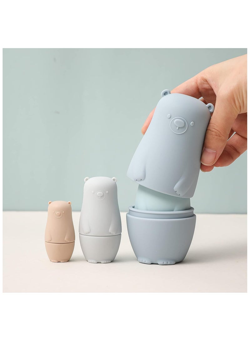 Pack of 4 Russian Matryoshka Bear Figures in Different Sizes - Blue - Image 2