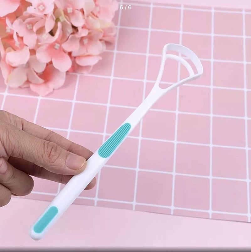 JAPTI Bad Breath Remover Easy Grip Super Soft Tongue Cleaner with Handle/Tongue Cleaner Brush for Adults Kids Babies(Set of 2/Multicolour) - Image 2