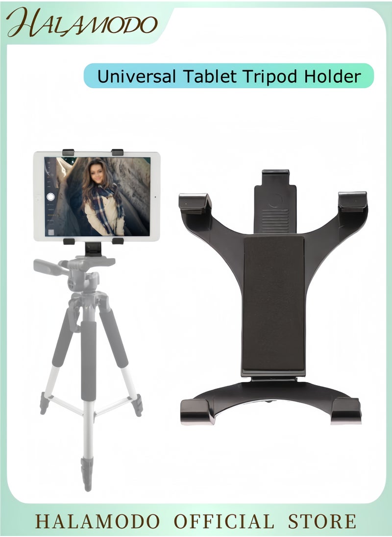 HALAMODO - Universal Tablet Tripod Holder Mount Adapter for iPad, Air, Air 2,iPad Mini,Samsung Galaxy Tab,Microsoft Surface,Google Nexus & Many More Tablets Compatibility with Tripod/Monopod/Selfie Stick - Image 1