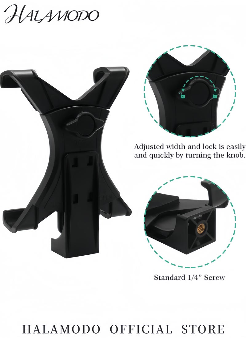 HALAMODO - Universal Tablet Tripod Holder Mount Adapter for iPad, Air, Air 2,iPad Mini,Samsung Galaxy Tab,Microsoft Surface,Google Nexus & Many More Tablets Compatibility with Tripod/Monopod/Selfie Stick - Image 1