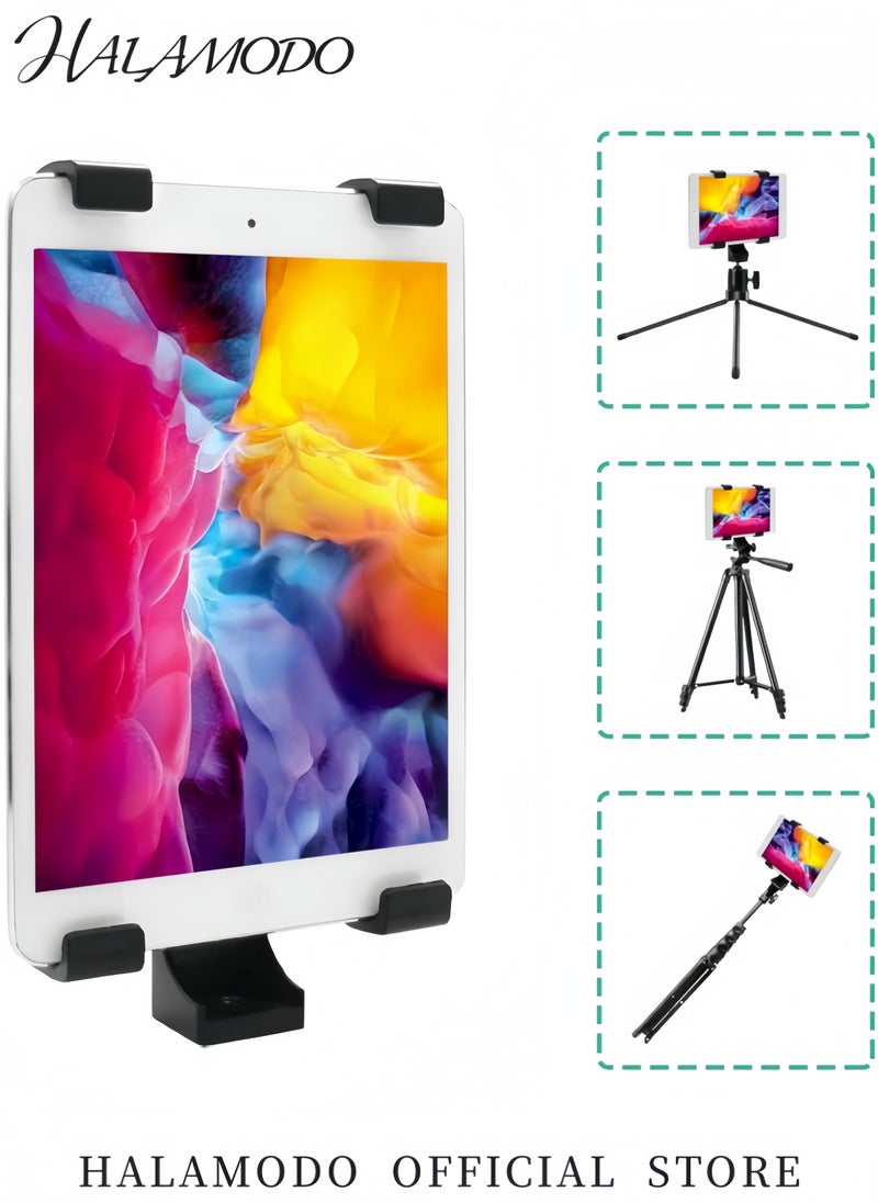 HALAMODO - Universal Tablet Tripod Holder Mount Adapter for iPad, Air, Air 2,iPad Mini,Samsung Galaxy Tab,Microsoft Surface,Google Nexus & Many More Tablets Compatibility with Tripod/Monopod/Selfie Stick - Image 1