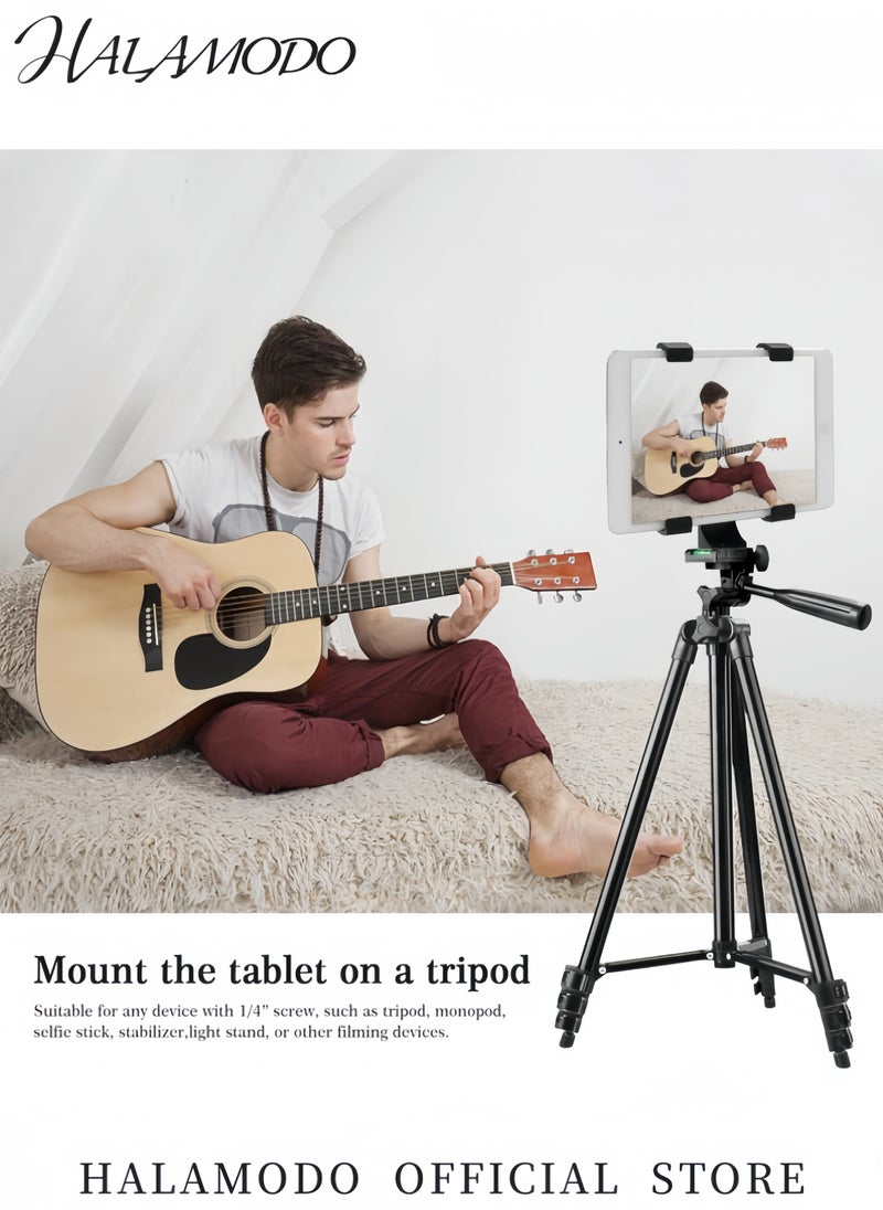 HALAMODO - Universal Tablet Tripod Holder Mount Adapter for iPad, Air, Air 2,iPad Mini,Samsung Galaxy Tab,Microsoft Surface,Google Nexus & Many More Tablets Compatibility with Tripod/Monopod/Selfie Stick - Image 1