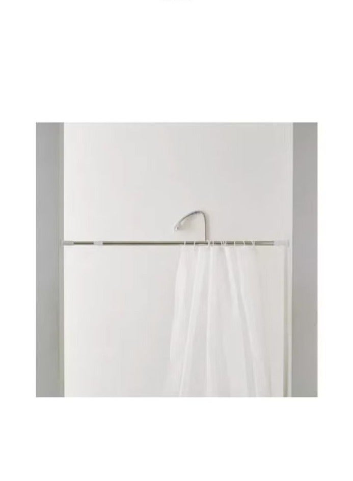 Stainless steel bathroom and shower curtain rod, size 104-190 cm - Image 4