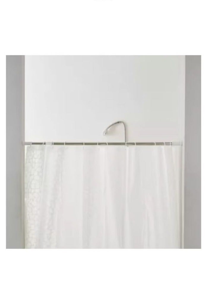 Stainless steel bathroom and shower curtain rod, size 104-190 cm - Image 3