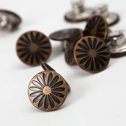 MASONEE 20 Set 17mm Replacement Jeans Buttons - Metal Snap Denim Buttons Kit with Rivets - Image 3