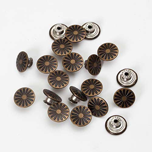 MASONEE 20 Set 17mm Replacement Jeans Buttons - Metal Snap Denim Buttons Kit with Rivets - Image 2
