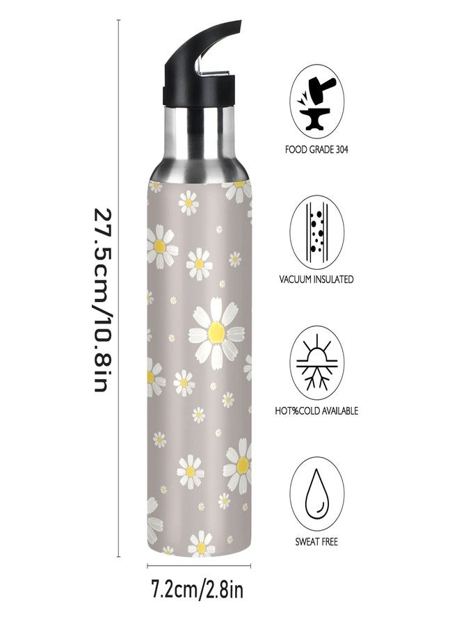 xigua Daisy Water Bottle with Straw Lid 22 oz - Vacuum Insulated Stainless Steel Water Bottles Leakproof Water Flask for Fitness Sports Outdoor - Image 2