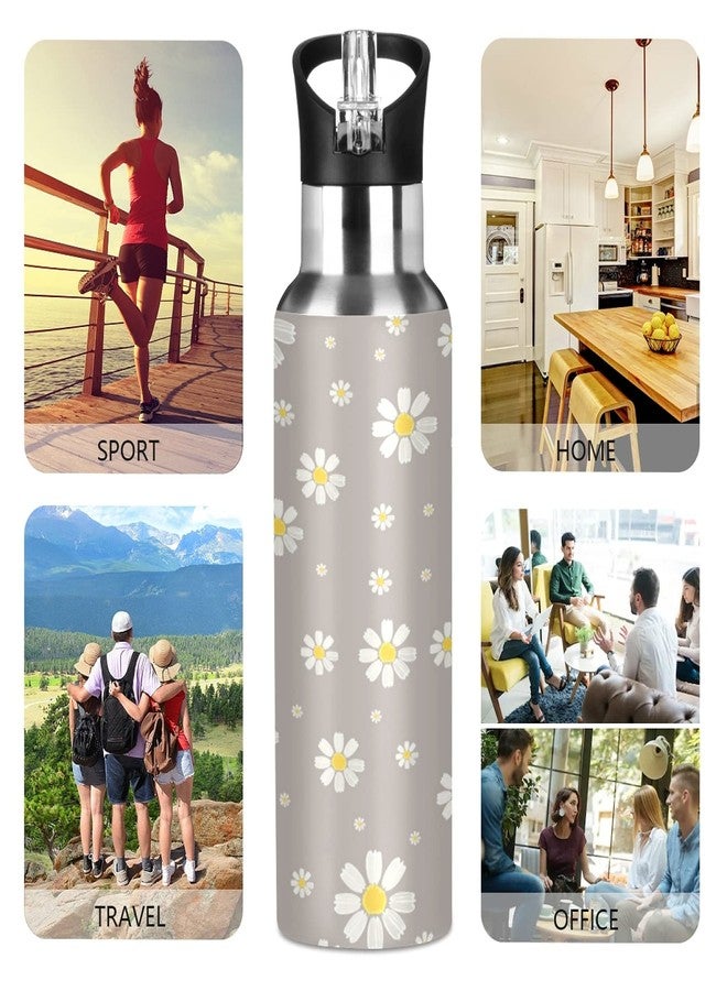 xigua Daisy Water Bottle with Straw Lid 22 oz - Vacuum Insulated Stainless Steel Water Bottles Leakproof Water Flask for Fitness Sports Outdoor - Image 5
