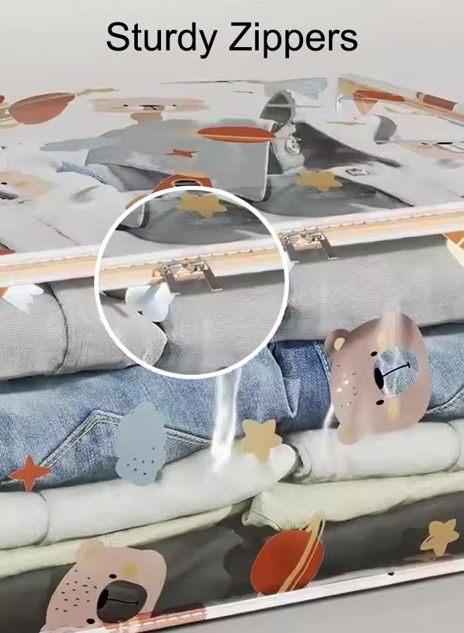 Gerenic Storage Bag Clothes Storage Bag, Large Capacity Storage Organizer Quilt Storage Bag with Clear Window,Closet Organizers Storage Containers, Environmental and Moisture-Proof, Foldable Clothes Storage Bag With Sturdy Zipper For Comforters Clothes Bedding(70*50*24cm) - Image 4