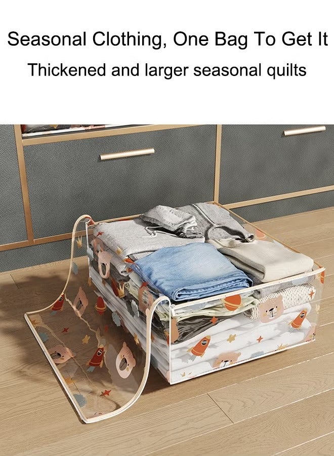 Gerenic Storage Bag Clothes Storage Bag, Large Capacity Storage Organizer Quilt Storage Bag with Clear Window,Closet Organizers Storage Containers, Environmental and Moisture-Proof, Foldable Clothes Storage Bag With Sturdy Zipper For Comforters Clothes Bedding(70*50*24cm) - Image 5