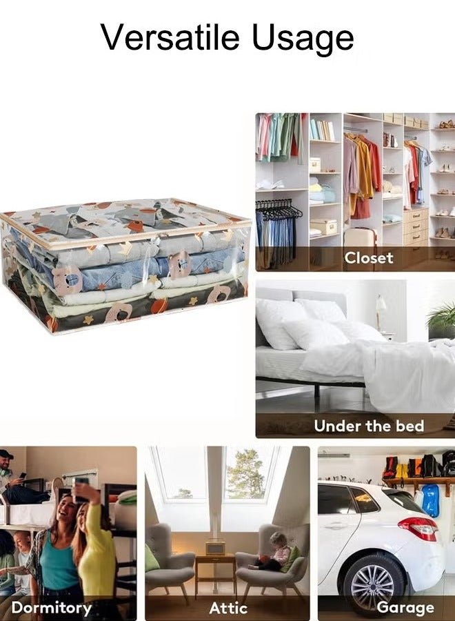 Gerenic Storage Bag Clothes Storage Bag, Large Capacity Storage Organizer Quilt Storage Bag with Clear Window,Closet Organizers Storage Containers, Environmental and Moisture-Proof, Foldable Clothes Storage Bag With Sturdy Zipper For Comforters Clothes Bedding(70*50*24cm) - Image 3