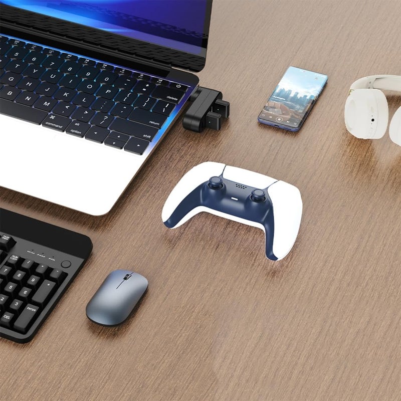 4 Port USB3.0 Hubs 180° Degree Rotatable USB Splitter with 3 USB Port 1 USB C Powered Data Port USB Extender for Laptop - Image 2
