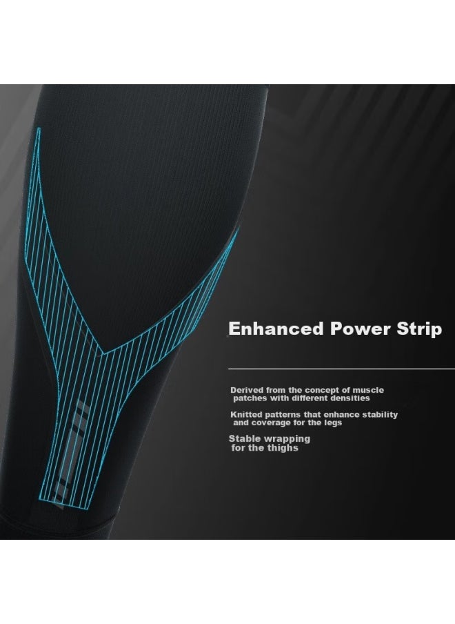 LP Lp 270z Professional Thermal Basketball Running Sports Leg Sleeves Men Women Thin Leg Guards Black L  - Image 3