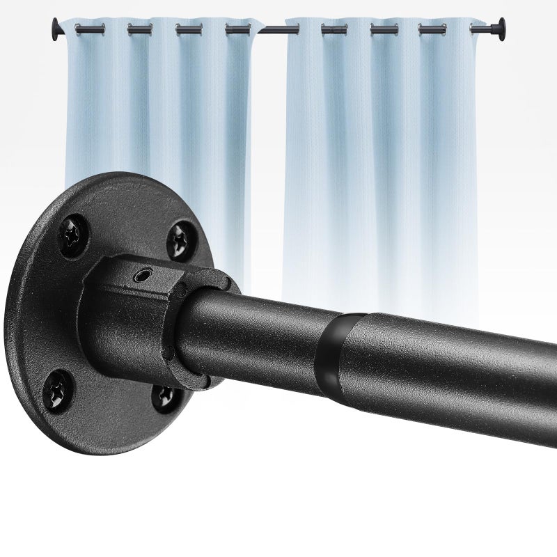 UIABOPZ Shower Curtain Rods, 29-64inch Adjustable Shower Pole - Heavy Duty Shower Rods for Bathroom Matte Black (1 Pack) - Image 1