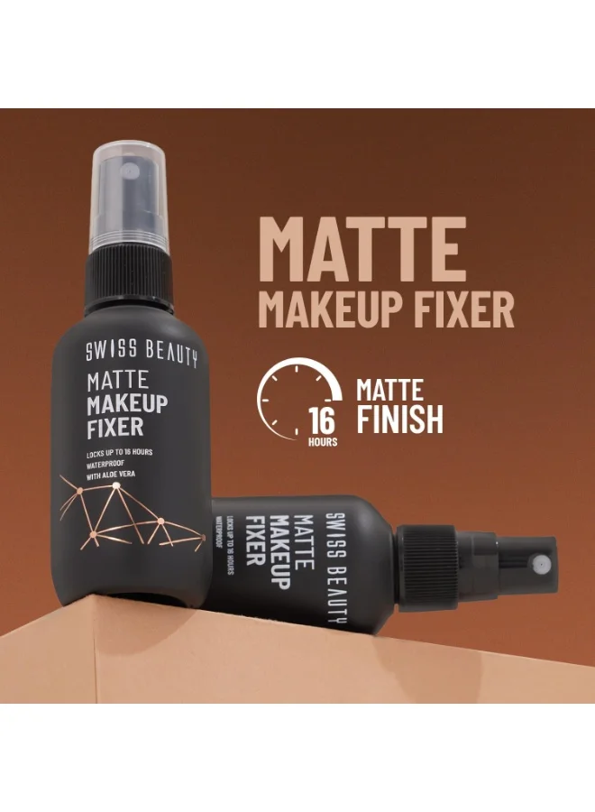 Swiss Beauty Swiss Beauty Matte Makeup Fixer | 16 Hours Matte Finish | With Vitamin E and Aloe Vera | Waterproof | 70ml