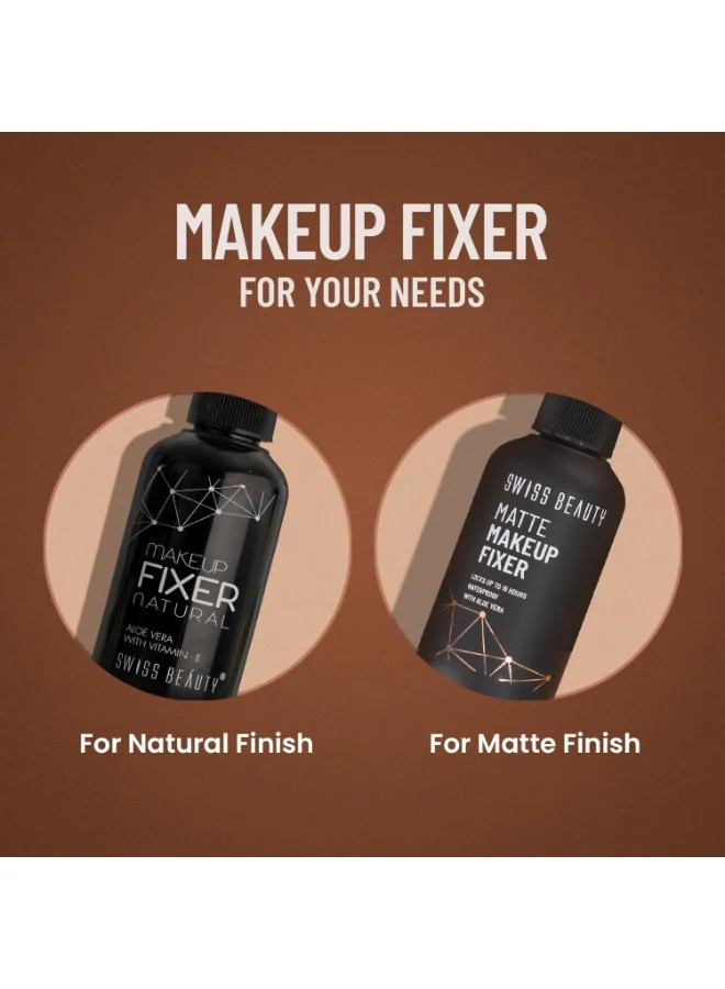 سويس بيوتي مثبت مكياج مطفي من سويس بيوتي | لمسة نهائية مطفية تدوم ١٦ ساعة | مع فيتامين هـ والصبار | مقاوم للماء | ٧٠ مل