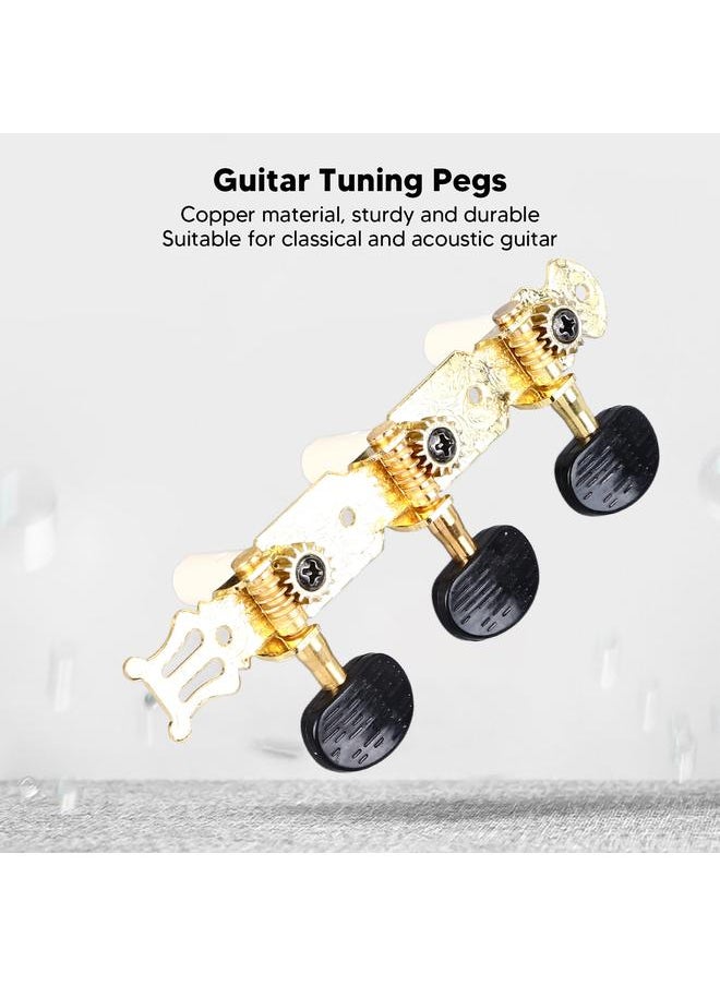 Thoraya - 2PCS Guitar Tuning Pegs Open String Tuning Keys Machine Head Copper Tuners for Classical and Acoustic Guitars - Image 1